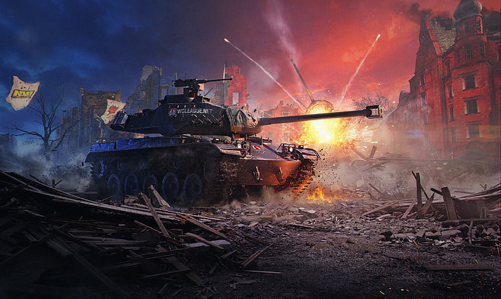brown war tank digital game wallpaper, Bulldog, WoT, World Of Tanks, Wargaming Net, M 41 90 GF, German Bulldog, The WGL Grand Finals 2016, HD wallpaper