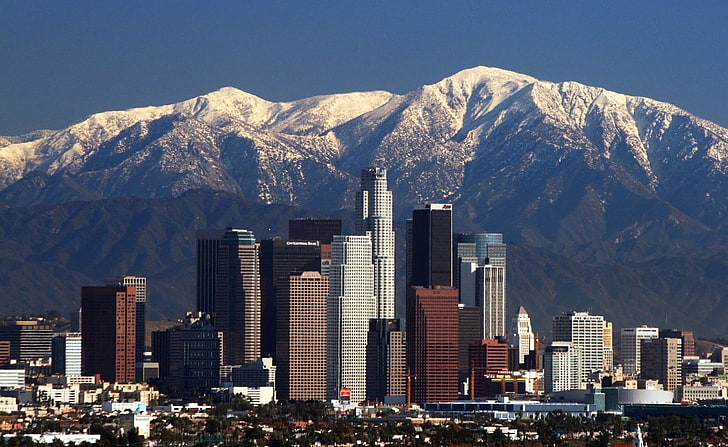 Центр Лос-Анджелеса, высотные здания, США, Калифорния, Анджелес, Центр города, HD обои