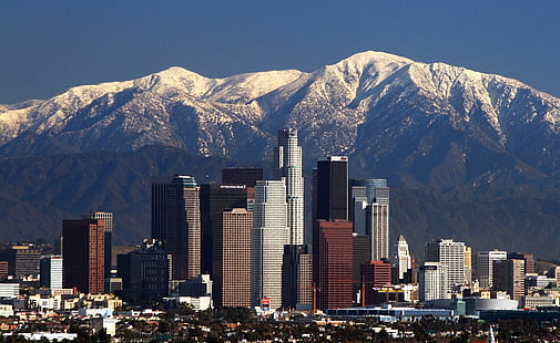 ロサンゼルスのダウンタウン、高層ビル、アメリカ合衆国、カリフォルニア、アンヘレス、ダウンタウン、 HDデスクトップの壁紙 HD wallpaper