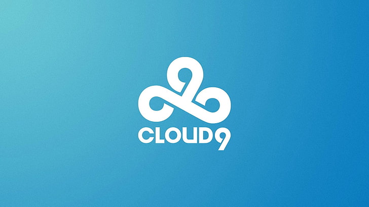 Logotipo de la nube 9, Cloud9, Dota 2, nube nueve, cian, azul, fondo cian, Fondo de pantalla HD