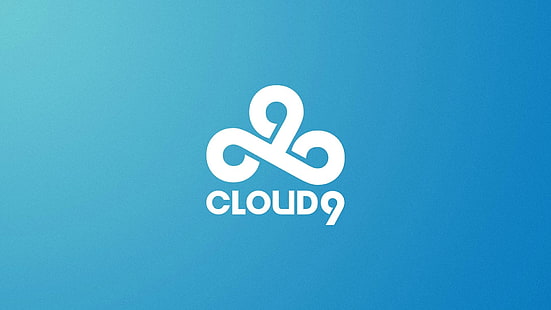 โลโก้ Cloud 9, Cloud9, Dota 2, คลาวด์เก้า, ฟ้า, น้ำเงิน, พื้นหลังสีฟ้า, วอลล์เปเปอร์ HD HD wallpaper