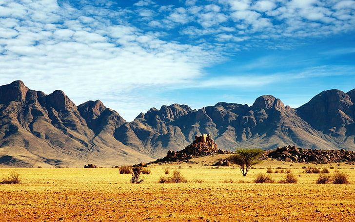 brown mountains, landscape, desert, mountains, rocks, nature, HD wallpaper