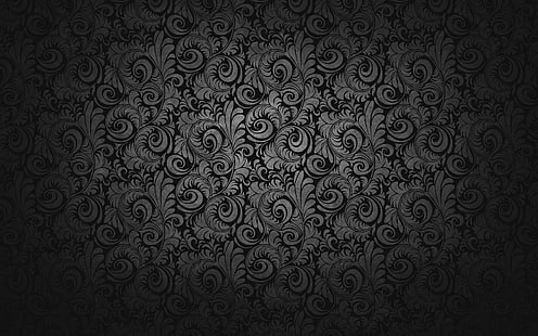 dark, pattern, floral, vector art, HD wallpaper HD wallpaper