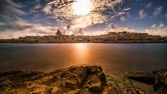 Sonnenuntergang, Malta, Valletta, HD-Hintergrundbild HD wallpaper