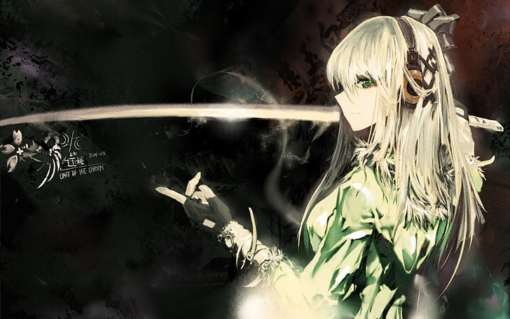 илюстрация с кафяви коси, меч, Konpaku Youmu, Touhou, HD тапет