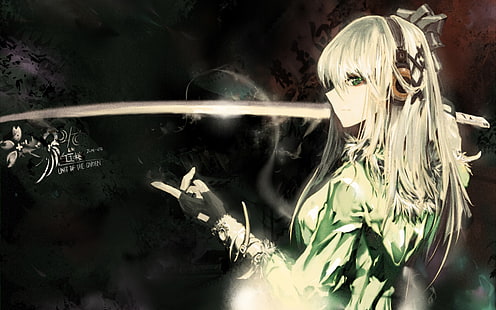 Ilustración de cabello castaño, espada, Konpaku Youmu, Touhou, Fondo de pantalla HD HD wallpaper