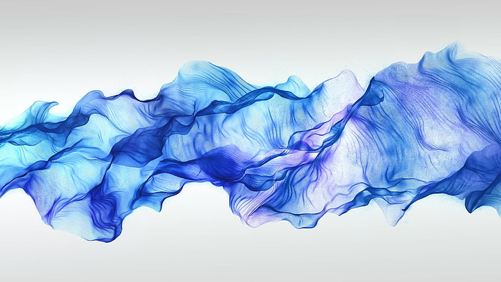 lukisan abstrak biru dan putih, abstrak, Wallpaper HD