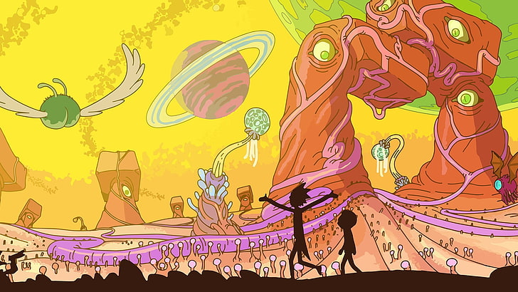 Adult Swim, animation, planet, Rick And Morty, space, HD wallpaper