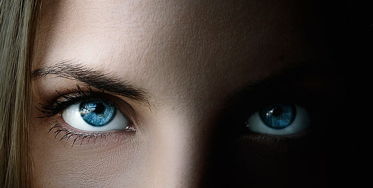 wanita, mata, mata biru, closeup, Wallpaper HD