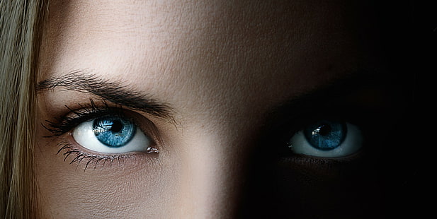ผู้หญิงตาตาสีฟ้าโคลสอัพ, วอลล์เปเปอร์ HD HD wallpaper