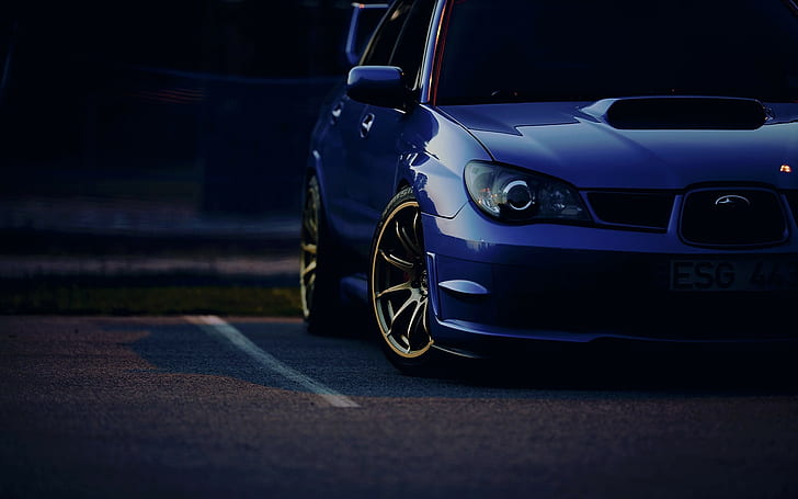 Subaru Impreza WRX, Subaru Impreza WRX STi, JDM, blaue Autos, Subaru Impreza, Subaru, Tuning, Auto, HD-Hintergrundbild