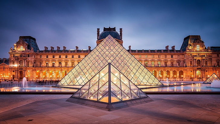 Лувр в Париже-Города обои для рабочего стола, HD обои