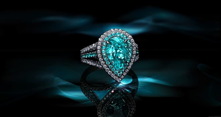 Brillo, anillo, diamantes, decoración, gemas, zafiro, fina, joyería, Fondo de pantalla HD