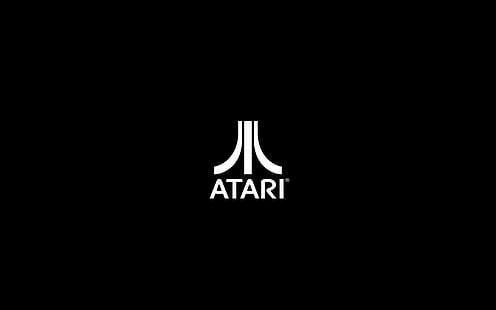 minimalismo, logo, Atari, marchi, vintage, computer, sfondo nero, Sfondo HD HD wallpaper