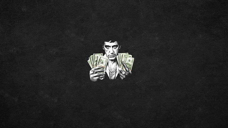 Scarface Tony Montana Al Pacino schwarzen Hintergrund, HD-Hintergrundbild