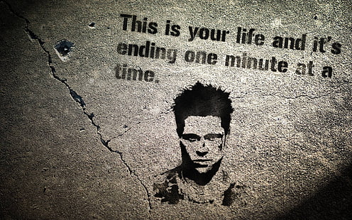 illustration of man with text overlay, Fight Club, movies, quote, HD wallpaper HD wallpaper
