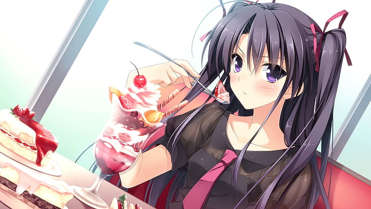 ice cream, anime girls, HD wallpaper
