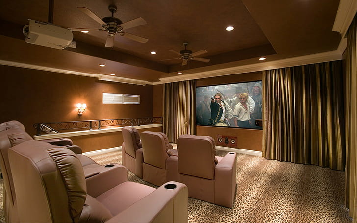 teater, desain interior, bioskop rumah, Wallpaper HD