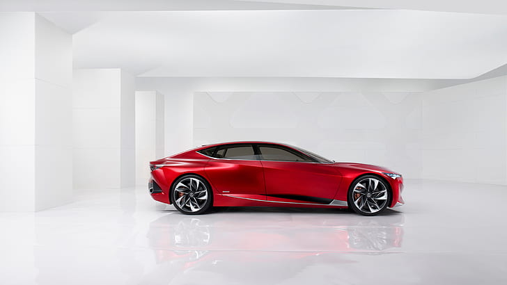 Красный Acura Precision Concept, вид сбоку суперкара, Красный, Acura, Точность, Концепция, Суперкар, Сторона, Вид, HD обои