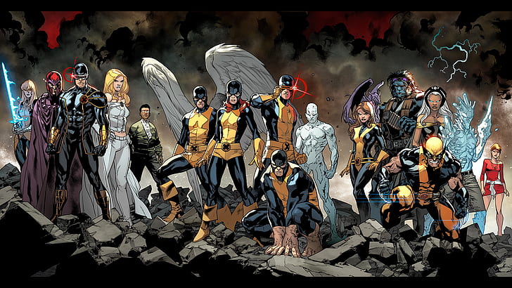 مارفيل كوميكس ، X-Men ، Magneto ، Cyclops ، Magik ، Emma Frost ، Postman ، Angle (Marvel Comics) ، Marvel Girl ، Iceman ، Beast (Henry McCoy) ، Kitty Pryde ، Lockheed (Marvel Comics) ، Storm (character) ، Wolverine، خلفية HD