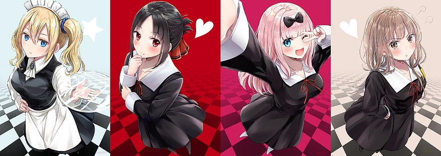  Anime, Kaguya-sama: Love is War, Ai Hayasaka, Chika Fujiwara, Kaguya Shinomiya, Miko Iino, HD wallpaper HD wallpaper