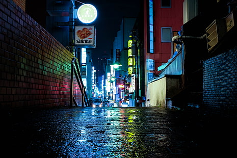 Japan, Tokio, Nacht, städtisch, Lichter, Neon, HD-Hintergrundbild HD wallpaper
