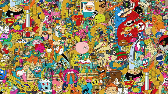 Collage-Tapete mit verschiedenen Charakteren, Cartoon Network, HD-Hintergrundbild HD wallpaper