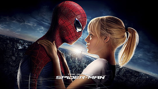 Обои The Amazing Spider-Man и Gwen, Человек-паук, фильмы, The Amazing Spider-Man, Эмма Стоун, HD обои HD wallpaper