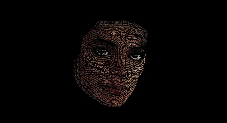 Michael Jackson, Michael Jackson molntext, konstnärlig, typografi, HD tapet