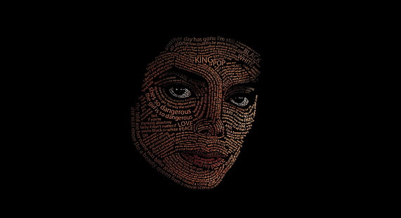 Michael Jackson, tekst w chmurze Michaela Jacksona, artystyczny, typografia, Tapety HD HD wallpaper