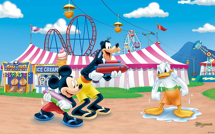 Disney, Donald Duck, Goofy, Mickey Mouse, HD wallpaper