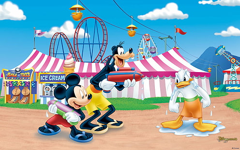 Disney, Kaczor Donald, Goofy, Myszka Miki, Tapety HD HD wallpaper