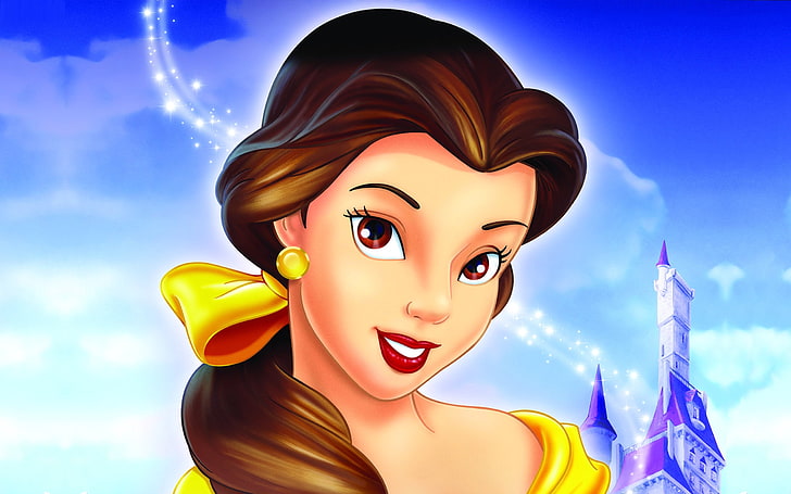 Belle Disney Princess, Disney Beauty and the Beast Belle, 카툰, 디즈니, 벨, HD 배경 화면