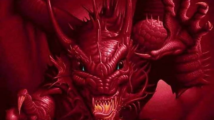 fantasy, hD Background, red Dragon, HD wallpaper
