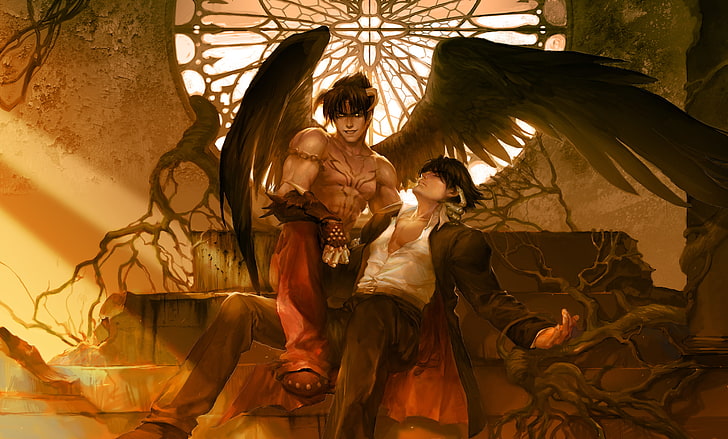 Обои Tekken Jin, крылья, рога, арт, Tekken, Jin Kazama, Devil Jin, HD обои