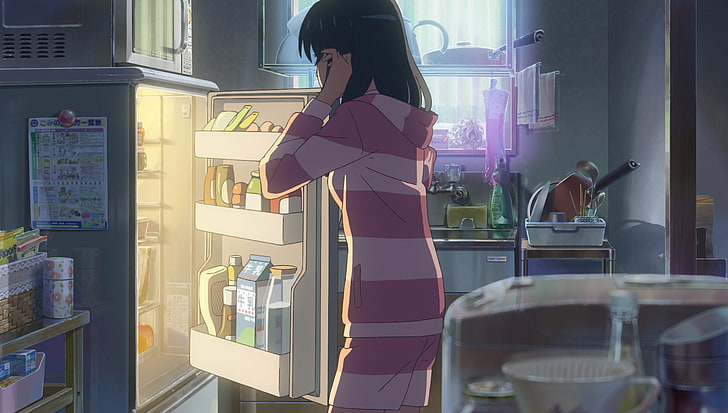 ชุดเดรสสีม่วงและดำของผู้หญิง Kimi no Na Wa ชื่อของคุณห้องครัว, วอลล์เปเปอร์ HD