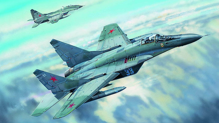 aircraft, military aircraft, mig-29, artwork, HD wallpaper