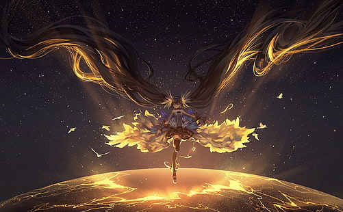 illustration de personnage animé, Vocaloid, Hatsune Miku, Fond d'écran HD HD wallpaper