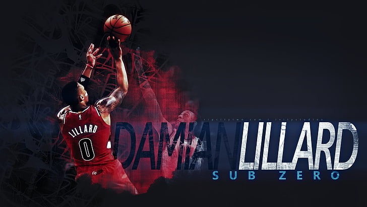 Дамиан Лилиард илюстрация на играч от НБА, Дамян Лилард, баскетбол, НБА, Портланд, Блейзърс, ivitystudios, HD тапет