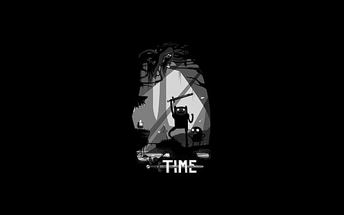 Adventure Time digital wallpaper, dark, Jake, Adventure Time, Finn, HD wallpaper HD wallpaper