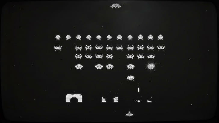 Space Invaders, white game application, games, 1920x1080, space invaders, HD wallpaper