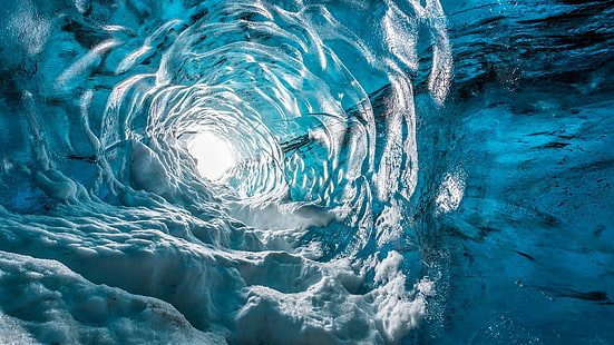 الكهف والأنهار الجليدية والجليد، خلفية HD HD wallpaper