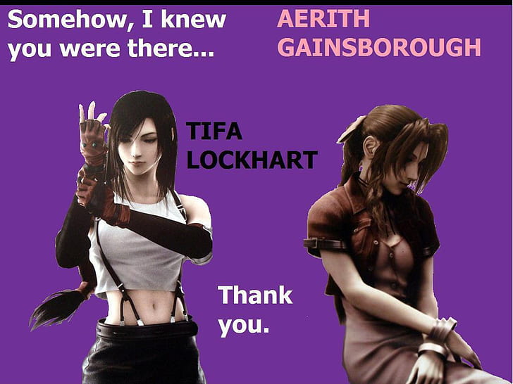 aerith ff7 Aerith & Tifa видео игри Final Fantasy HD Art, Tifa, aerith, приятели, ff7, HD тапет