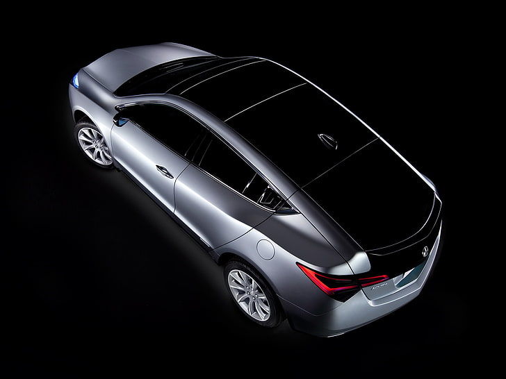 gray SUV, acura, zdx, 2009, concept car, metallic gray, top view, style, cars, HD wallpaper