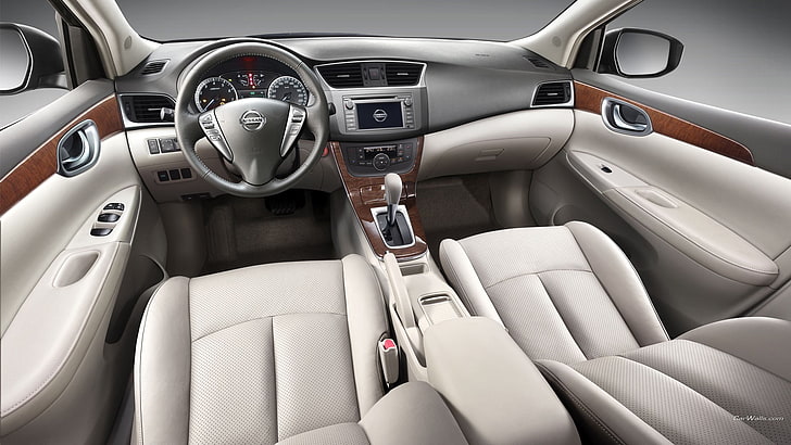 Interior del automóvil gris y negro, Nissan Sylphy, concept cars, Fondo de pantalla HD