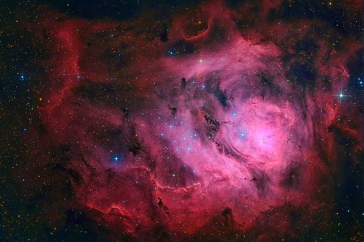 ilustrasi alam semesta, Laguna, Nebula, di rasi Sagitarius, awan antarbintang, Wallpaper HD