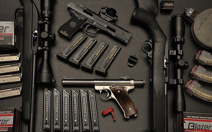 pistola, Beretta, Ruger, Fondo de pantalla HD