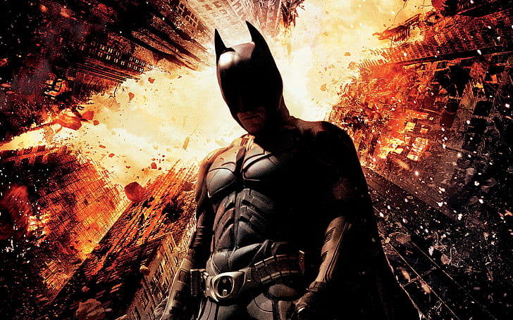 Christian Bale Dark Knight steigt, Batman Illustration, dunkel, Ritter, steigt, Christian, Ballen, HD-Hintergrundbild