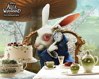 Movie, Alice in Wonderland (2010), White Rabbit (Alice in Wonderland), HD wallpaper HD wallpaper