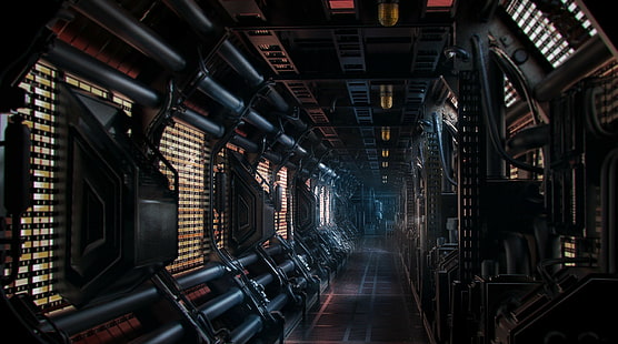космический корабль, научная фантастика, произведение искусства, ностромо, HD обои HD wallpaper